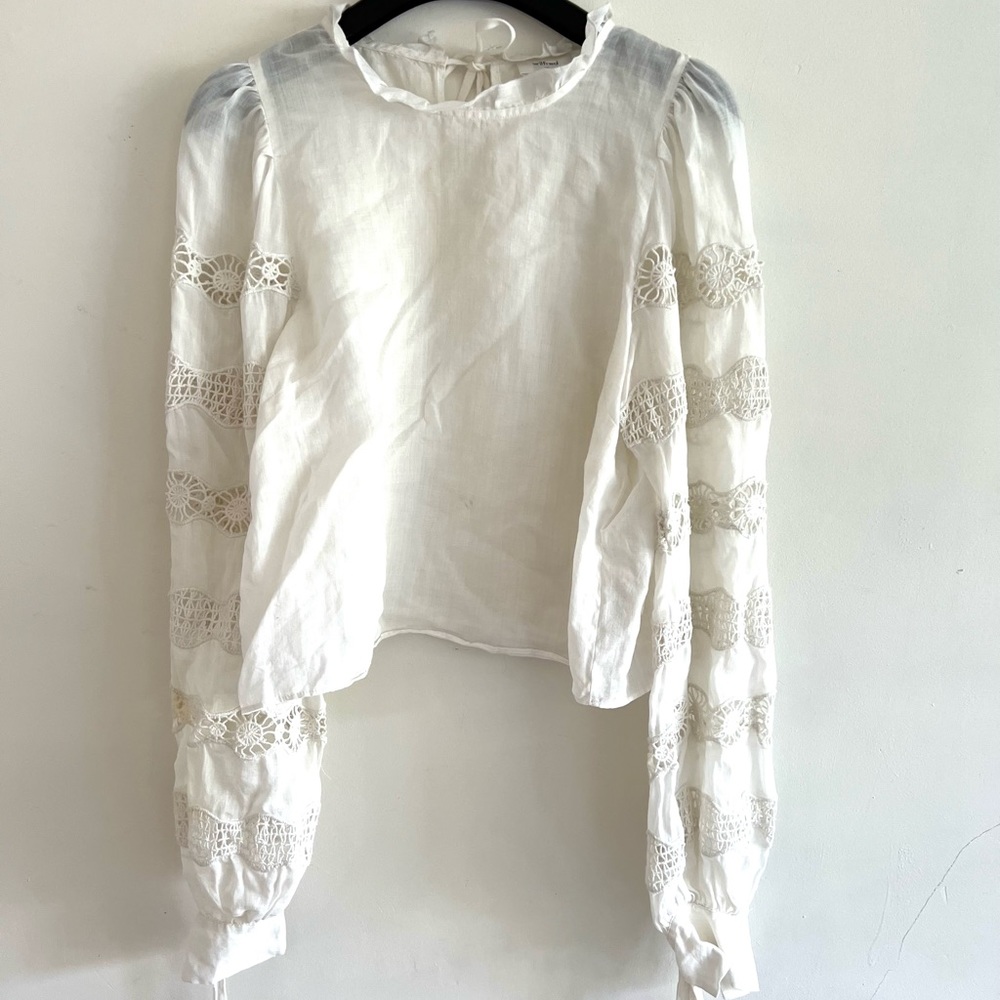 Aritzia Wilfred white linen blouse XS